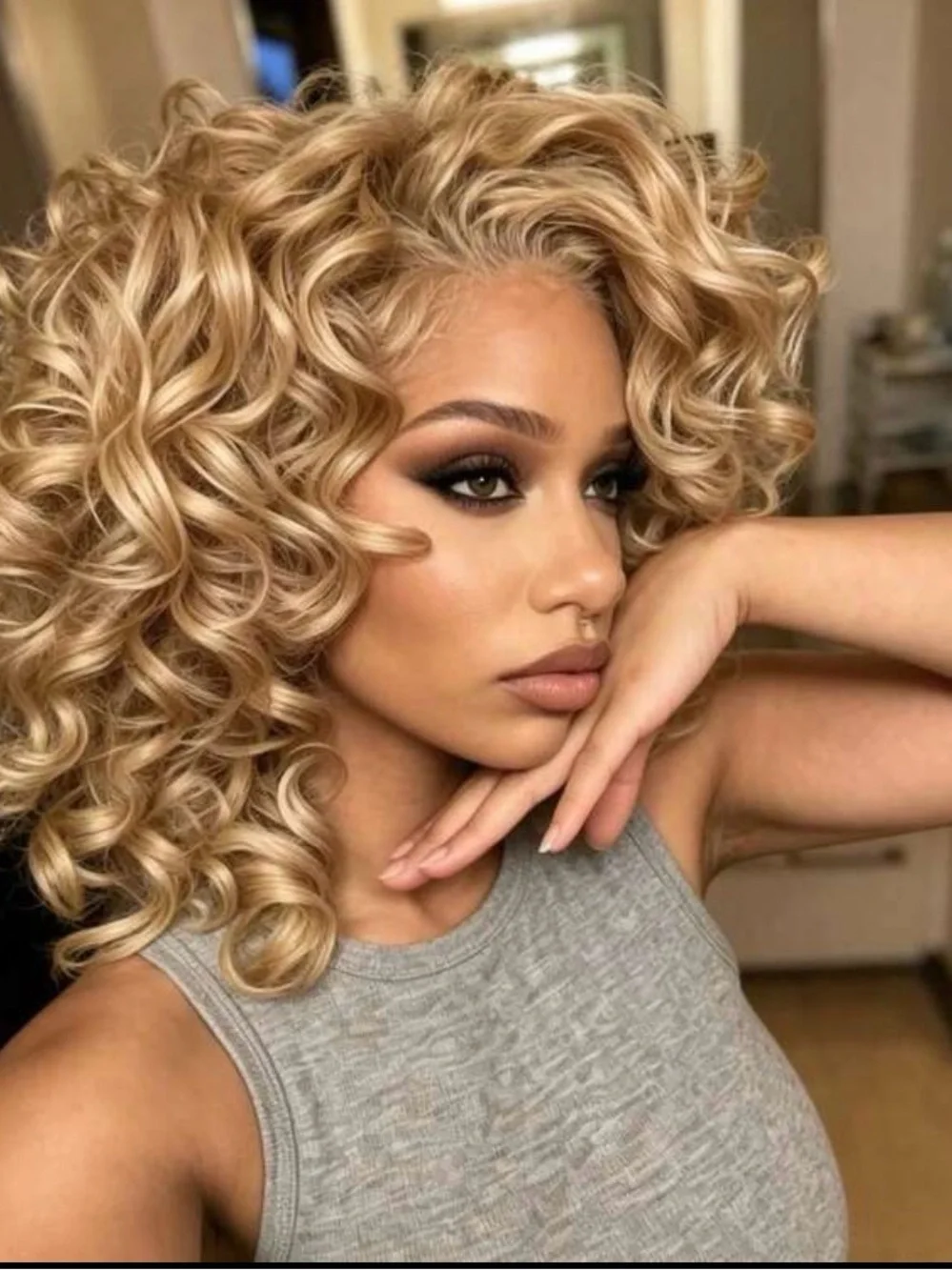 Honey Blond Lace Front Wigs Human Hair Brazilian 13x4 HD Bob Body Wave 10 inches